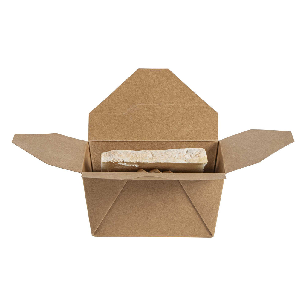 Bio Tek 30 oz Rectangle Kraft Paper Microwavable #1 Bio Box Take Out Container - 5" x 4" x 2 1/2" - 200 count box