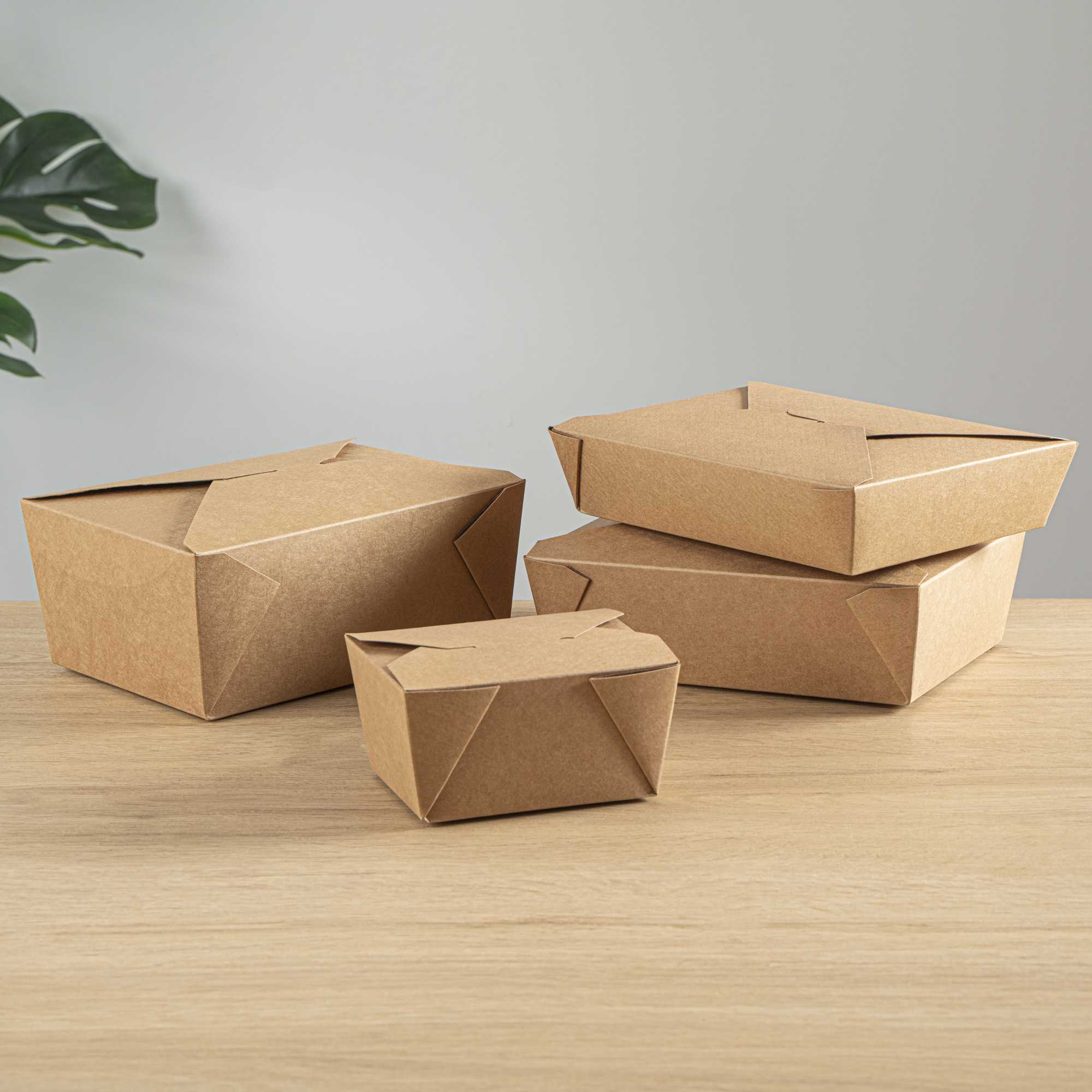 Bio Tek 30 oz Rectangle Kraft Paper Microwavable #1 Bio Box Take Out Container - 5" x 4" x 2 1/2" - 200 count box