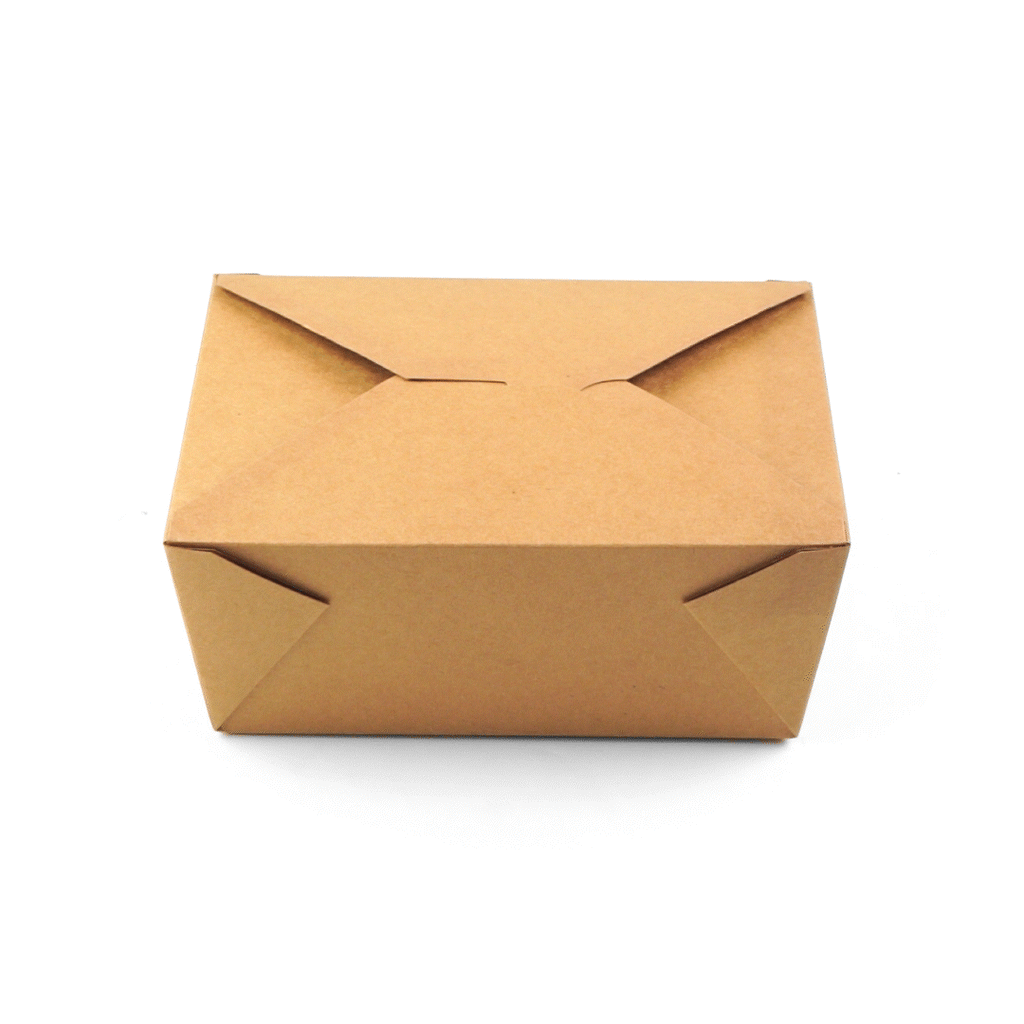 Bio Tek 98 oz Rectangle Kraft Paper Microwavable #4 Bio Box Take Out Container - 8 1/2" x 6 1/4" x 3 1/2" - 50 count box