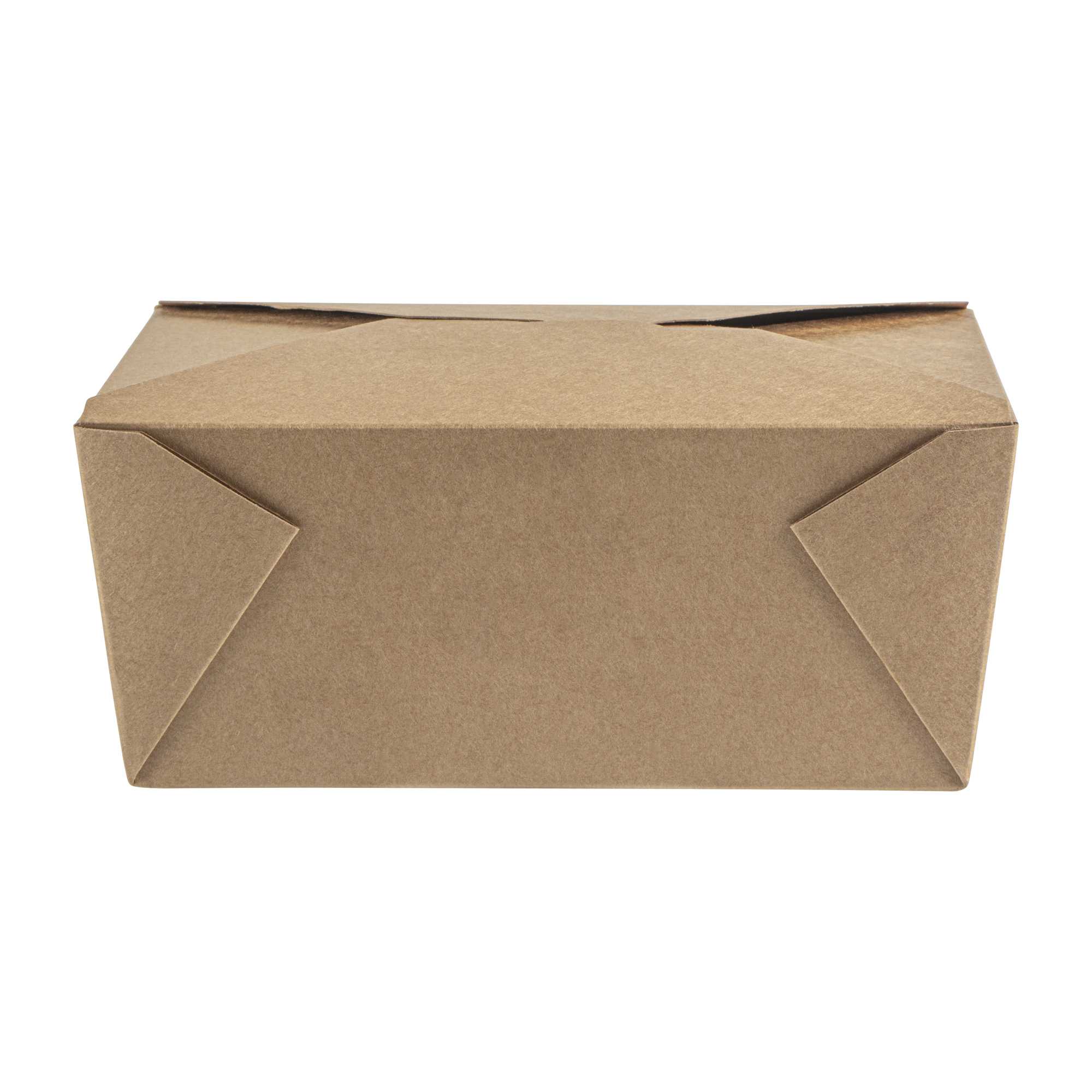 Bio Tek 98 oz Rectangle Kraft Paper Microwavable #4 Bio Box Take Out Container - 8 1/2" x 6 1/4" x 3 1/2" - 50 count box