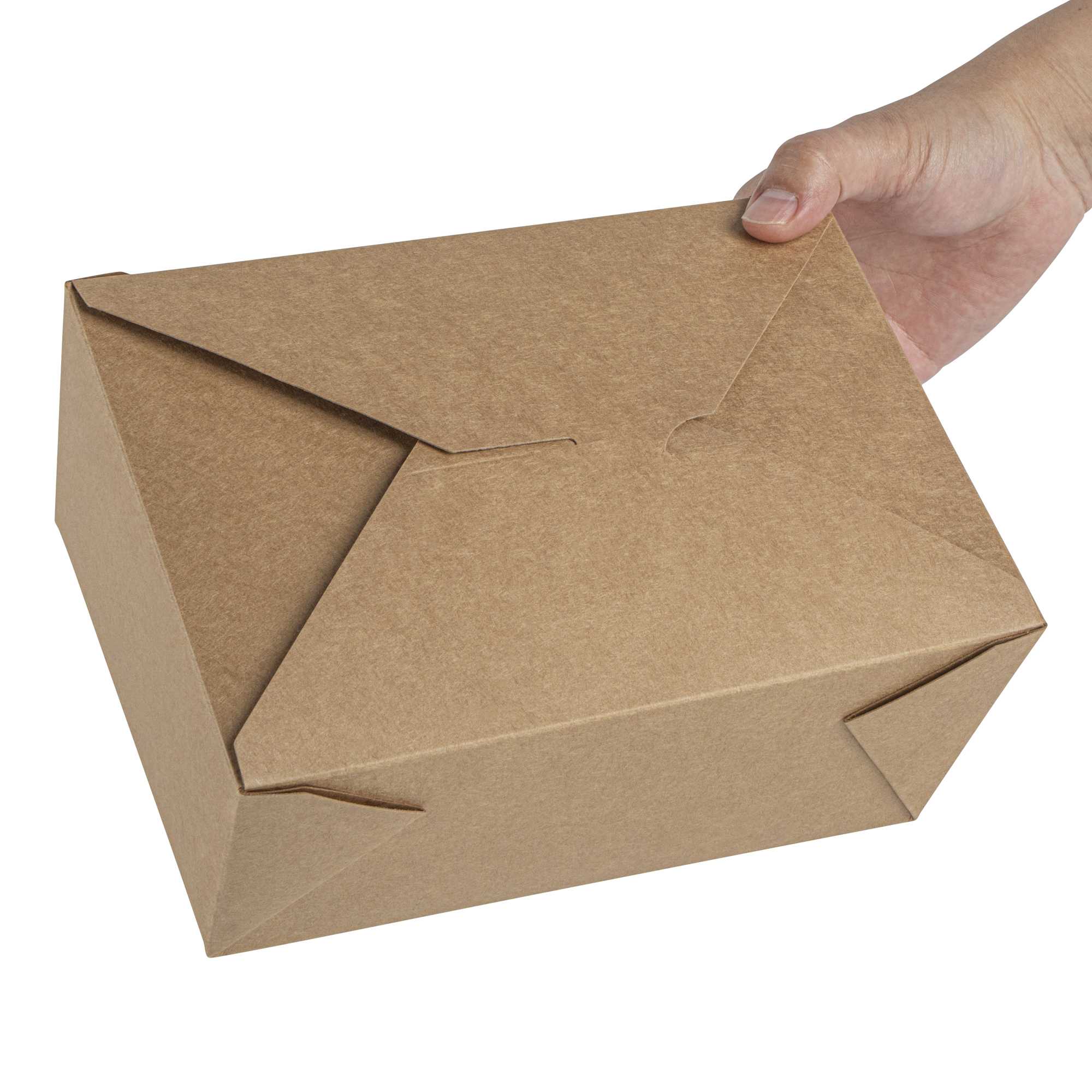 Bio Tek 98 oz Rectangle Kraft Paper Microwavable #4 Bio Box Take Out Container - 8 1/2" x 6 1/4" x 3 1/2" - 200 count box