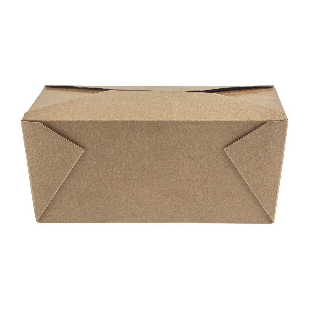 Bio Tek 98 oz Rectangle Kraft Paper Microwavable #4 Bio Box Take Out Container - 8 1/2" x 6 1/4" x 3 1/2" - 200 count box