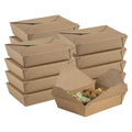 Bio Tek 49 oz Rectangle Kraft Paper Microwavable #2 Bio Box Take Out Container - 8 1/2" x 6 1/4" x 2" - 200 count box
