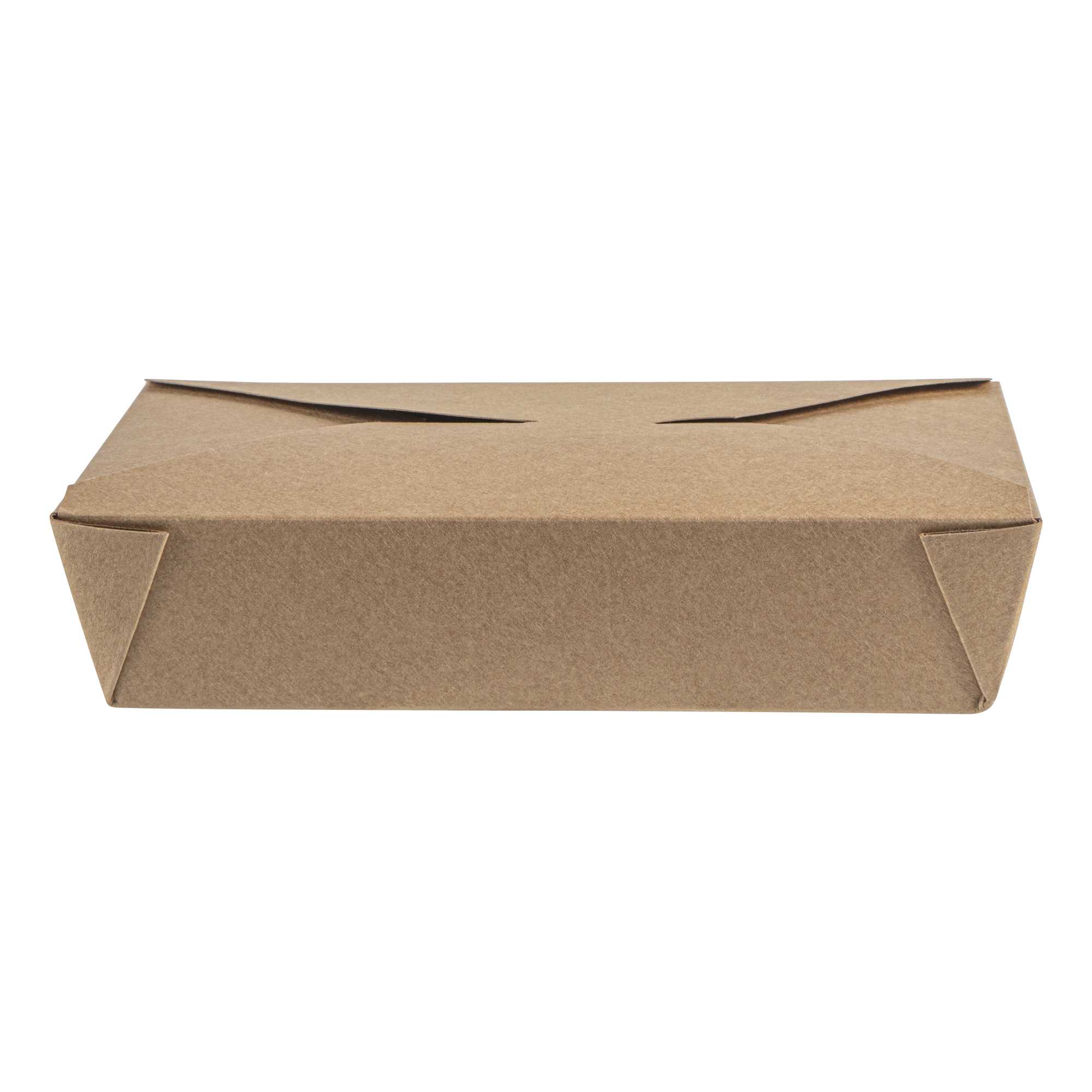 Bio Tek 49 oz Rectangle Kraft Paper Microwavable #2 Bio Box Take Out Container - 8 1/2" x 6 1/4" x 2" - 50 count box