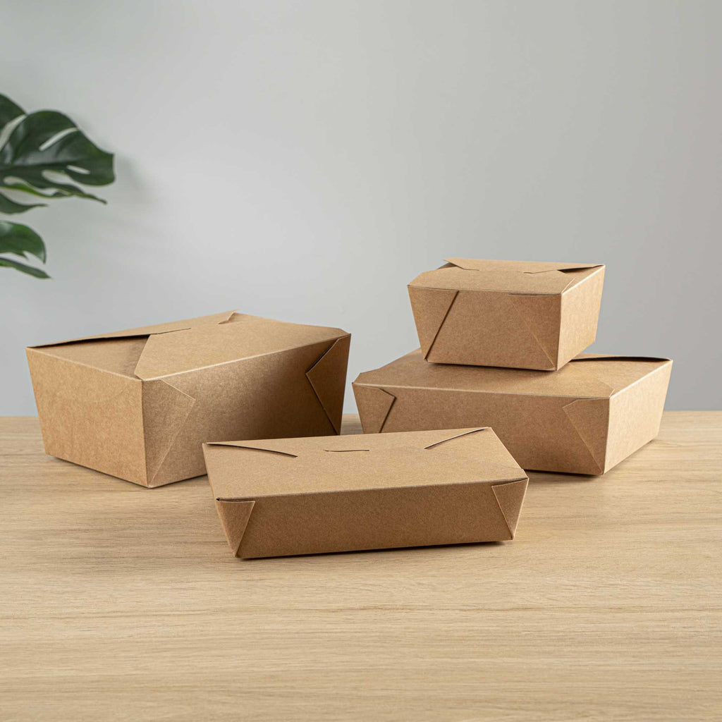 Bio Tek 49 oz Rectangle Kraft Paper Microwavable #2 Bio Box Take Out Container - 8 1/2" x 6 1/4" x 2" - 200 count box