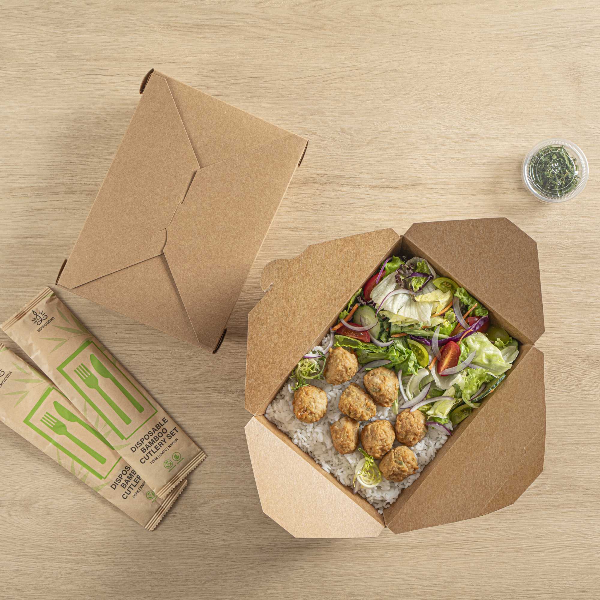 Bio Tek 49 oz Rectangle Kraft Paper Microwavable #2 Bio Box Take Out Container - 8 1/2" x 6 1/4" x 2" - 200 count box