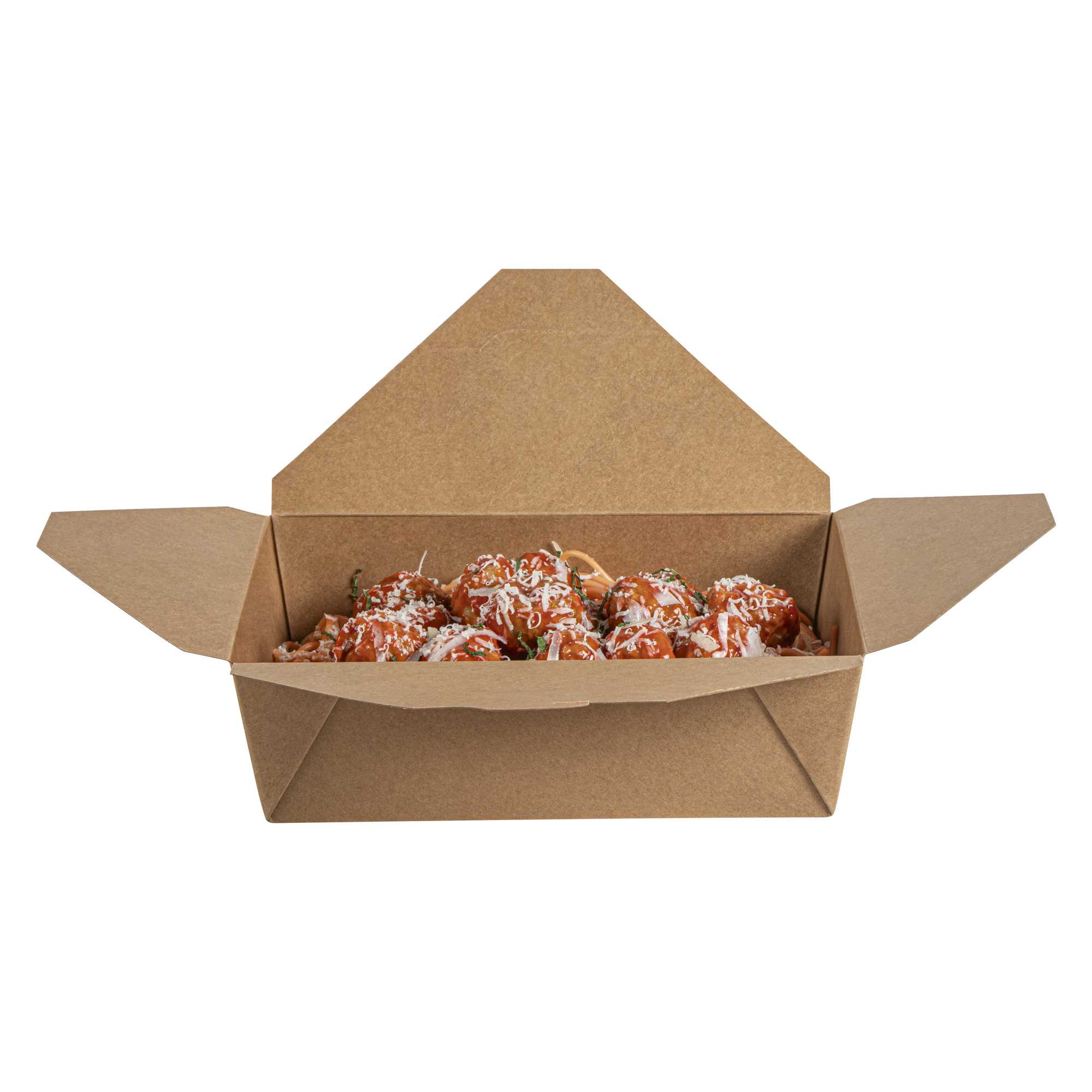 Bio Tek 71 oz Rectangle Kraft Paper Microwavable #3 Bio Box Take Out Container - 8 1/2" x 6 1/4" x 2 1/2" - 200 count box