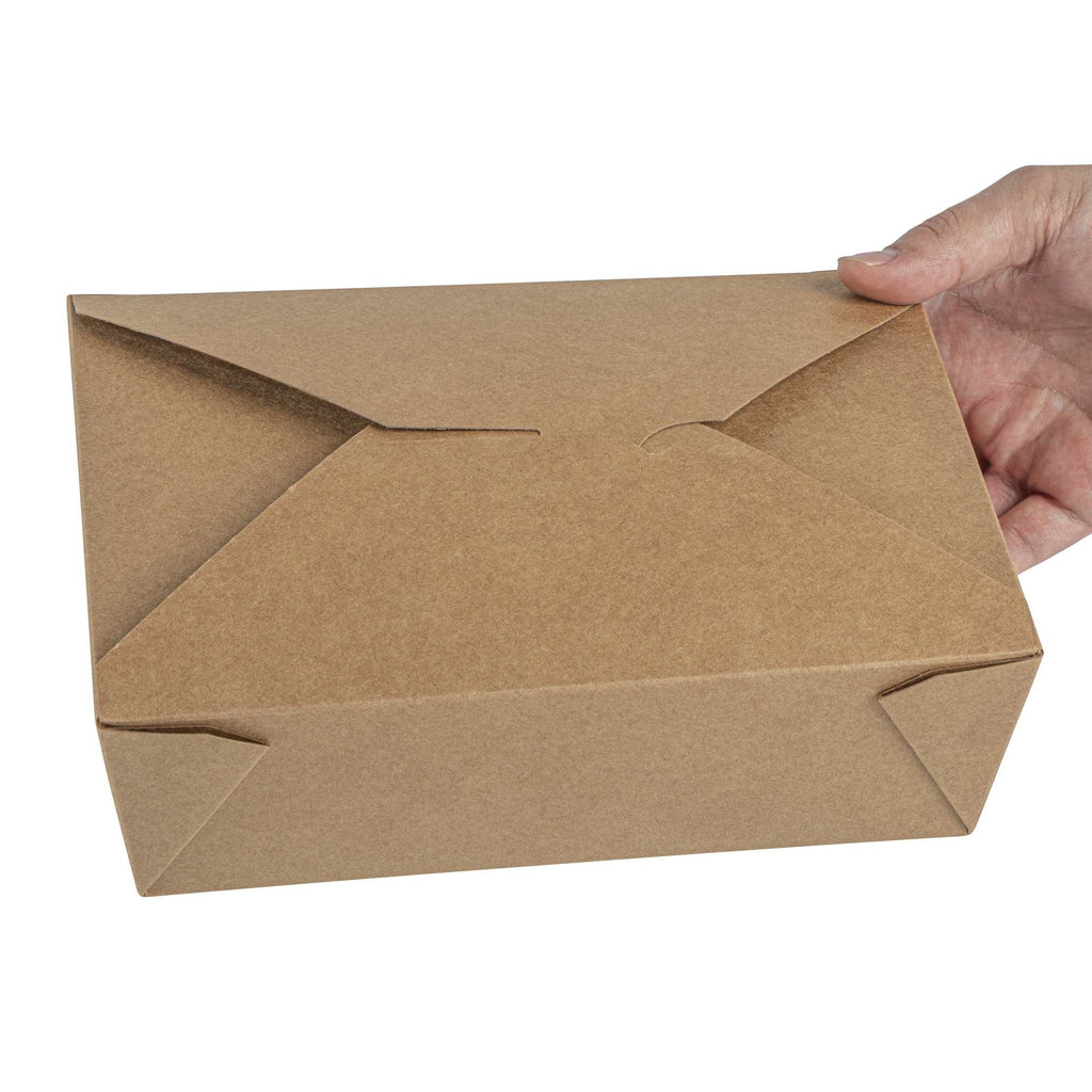 Bio Tek 71 oz Rectangle Kraft Paper Microwavable #3 Bio Box Take Out Container - 8 1/2" x 6 1/4" x 2 1/2" - 200 count box