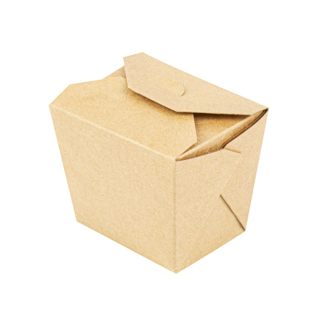 Bio Tek 8 oz Square Kraft Paper Microwavable Noodle Take Out Container - 2 3/4" x 2 1/4" x 2 1/2" - 200 count box
