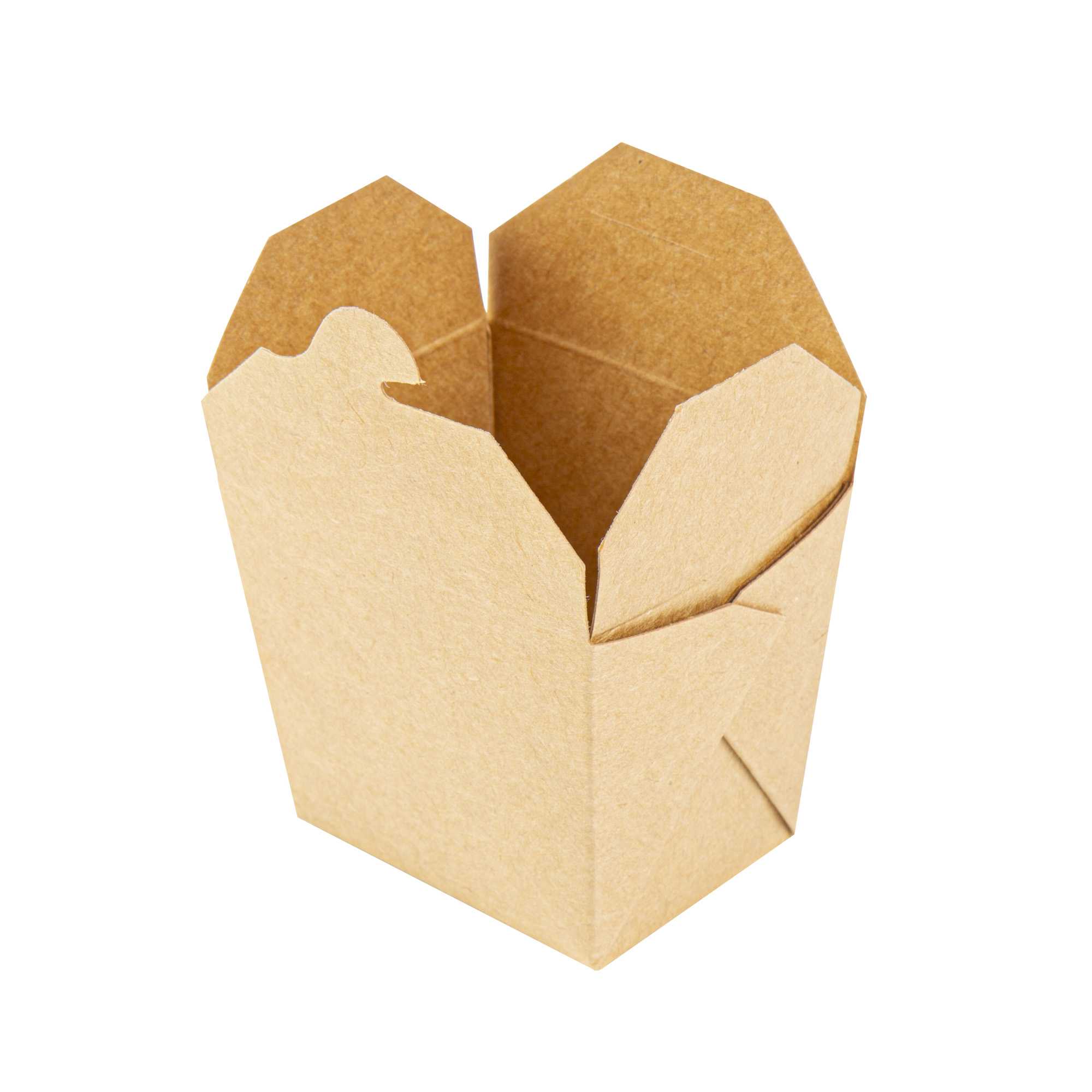 Bio Tek 8 oz Square Kraft Paper Microwavable Noodle Take Out Container - 2 3/4" x 2 1/4" x 2 1/2" - 200 count box