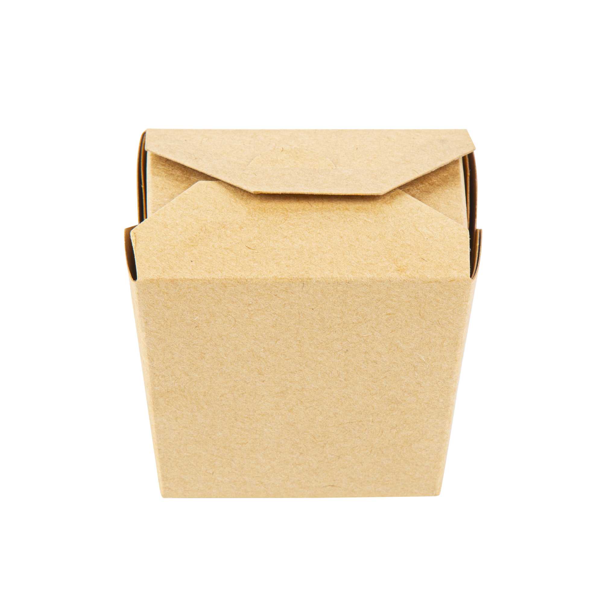 Bio Tek 8 oz Square Kraft Paper Microwavable Noodle Take Out Container - 2 3/4" x 2 1/4" x 2 1/2" - 200 count box