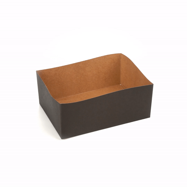 Bio Tek Rectangle Black Paper Sandwich / Burger Open Tray - 8 1/2" x 6" x 3 1/2" - 100 count box