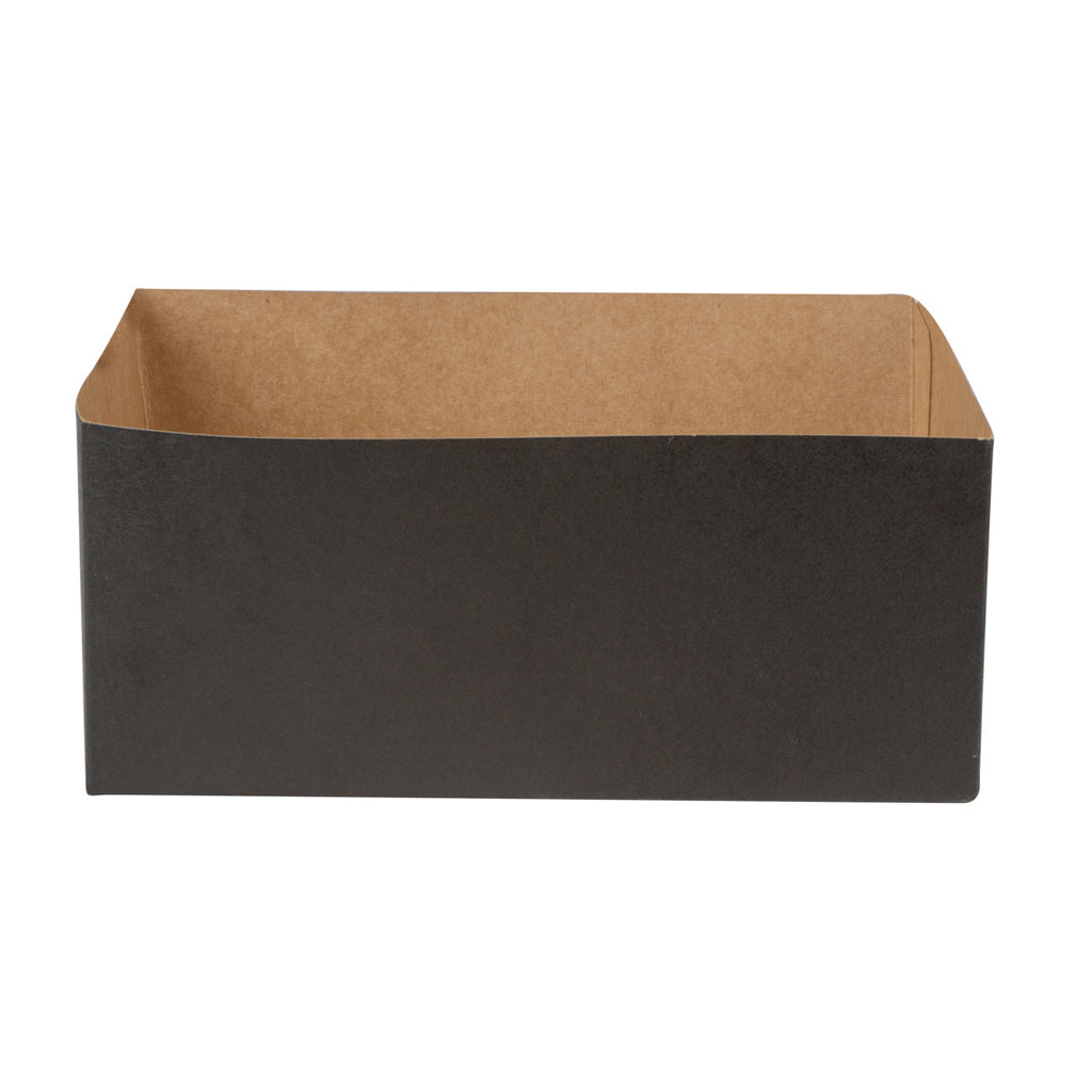 Bio Tek Rectangle Black Paper Sandwich / Burger Open Tray - 8 1/2" x 6" x 3 1/2" - 100 count box