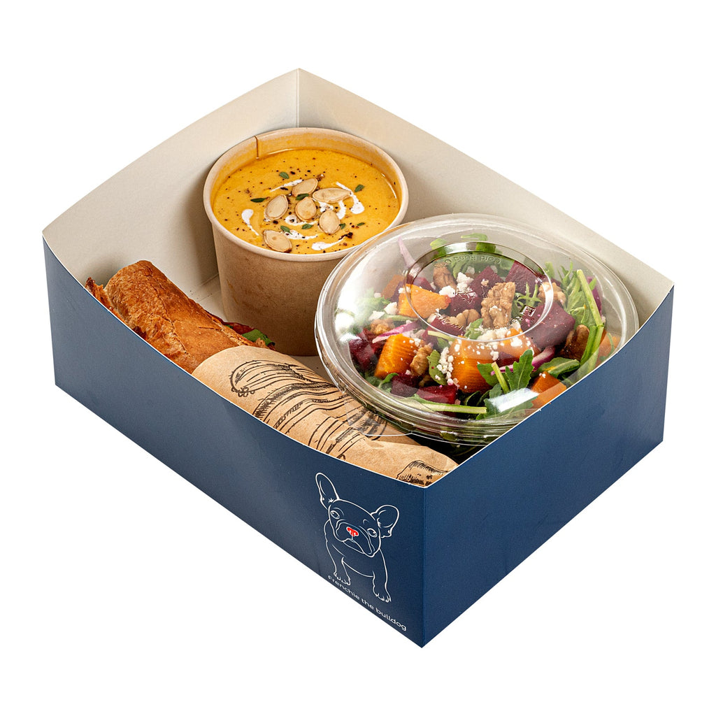 Bio Tek Rectangle Frenchie Paper Sandwich / Burger Open Tray - 8 1/2" x 6" x 3 1/2" - 100 count box