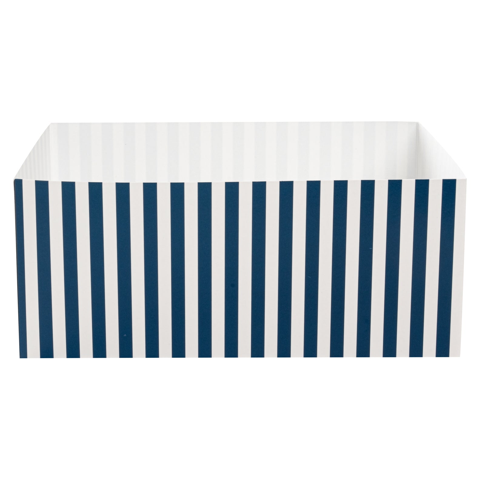 Bio Tek Rectangle Blue and White Stripe Paper Sandwich / Burger Open Tray - 8 1/2" x 6" x 3 1/2" - 100 count box