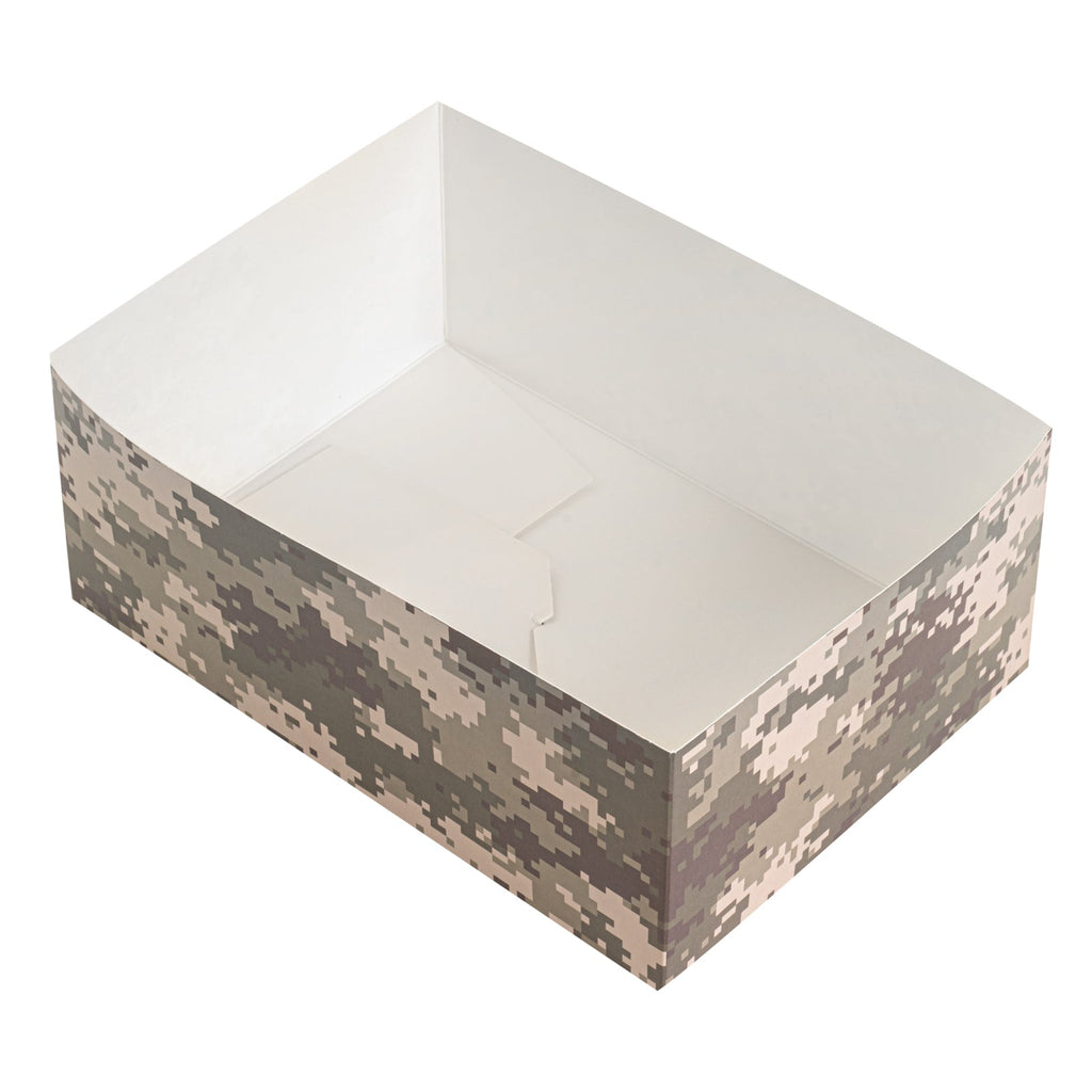 Bio Tek Rectangle Camouflage Paper Sandwich / Burger Open Tray - 8 1/2" x 6" x 3 1/2" - 100 count box