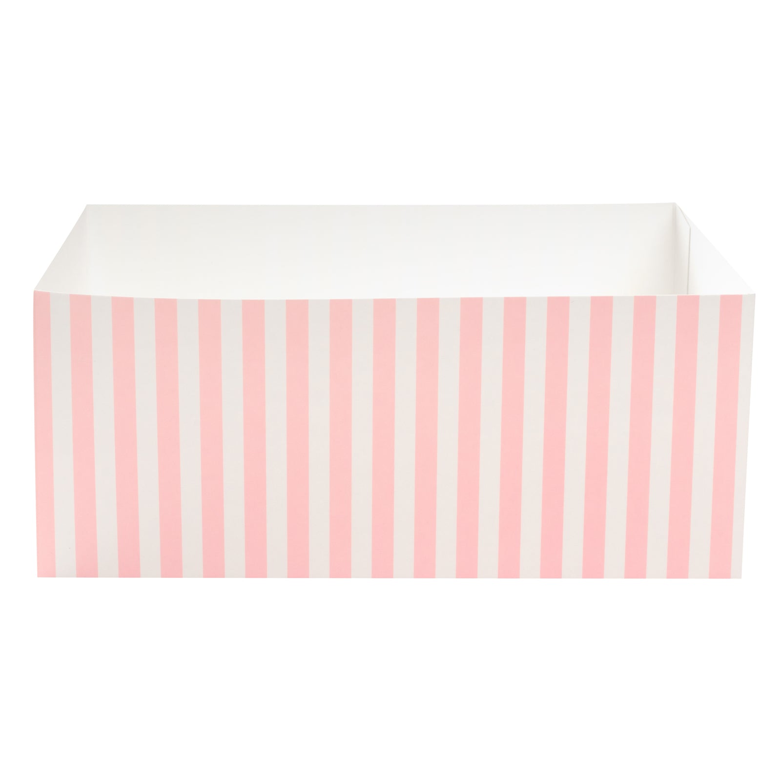 Bio Tek Rectangle Pink and White Stripe Paper Sandwich / Burger Open Tray - 8 1/2" x 6" x 3 1/2" - 100 count box