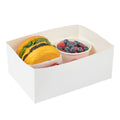 Bio Tek Rectangle White Paper Sandwich / Burger Open Tray - 8 1/2" x 6" x 3 1/2" - 100 count box