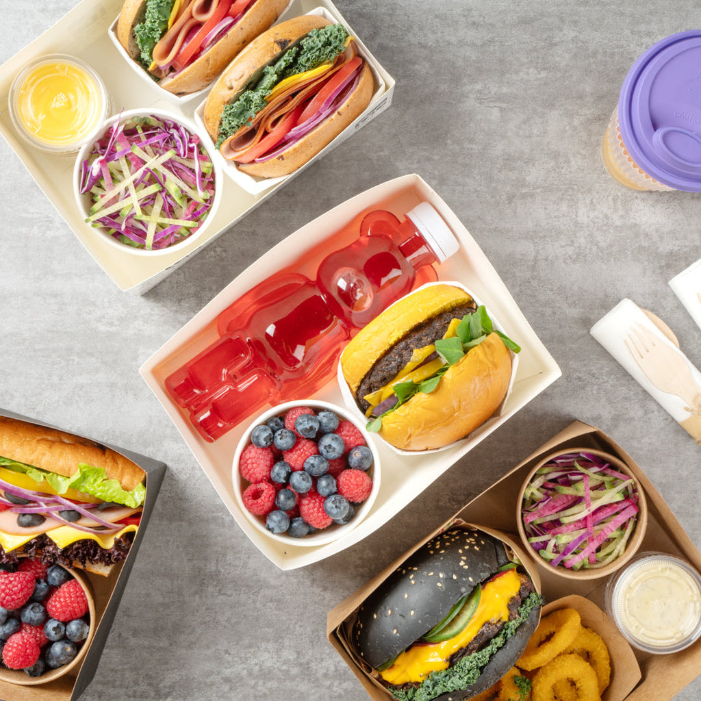 Bio Tek Rectangle White Paper Sandwich / Burger Open Tray - 8 1/2" x 6" x 3 1/2" - 100 count box