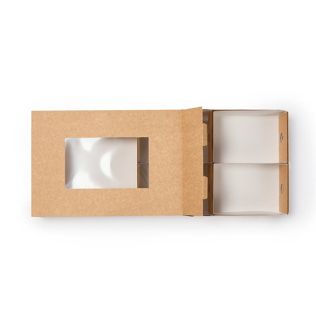 Slide Tek Rectangle Kraft Paper Small Insert - Fits Catering Tray - 8 3/4" x 6" x 3 1/4" - 10 count box