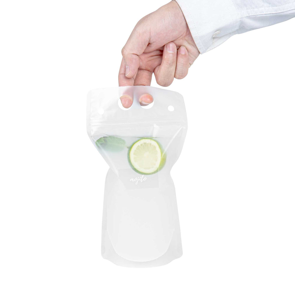 Label Tek Plastic Mojito Label - Clear with White Font, Water-Resistant - 2" x 1" - 100 count box