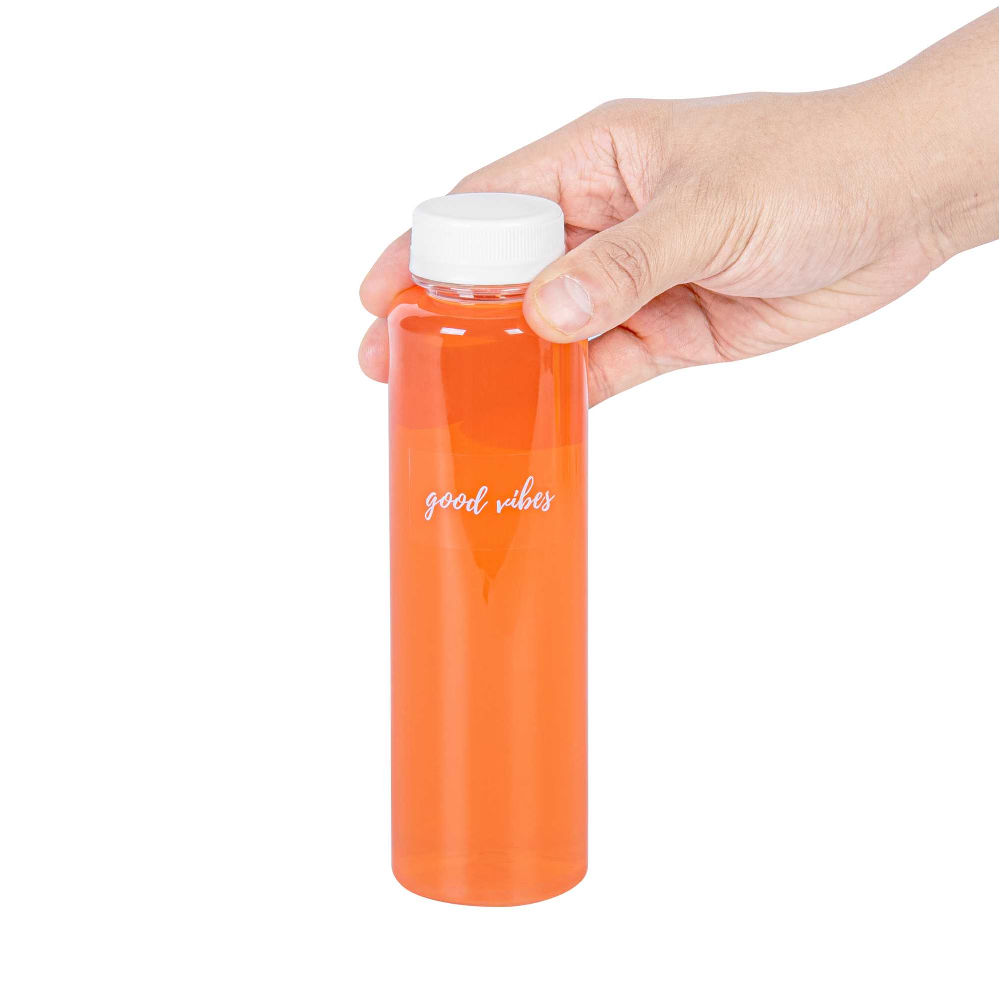 Label Tek Plastic Good Vibes Label - Clear with White Font, Water-Resistant - 2" x 1" - 100 count box