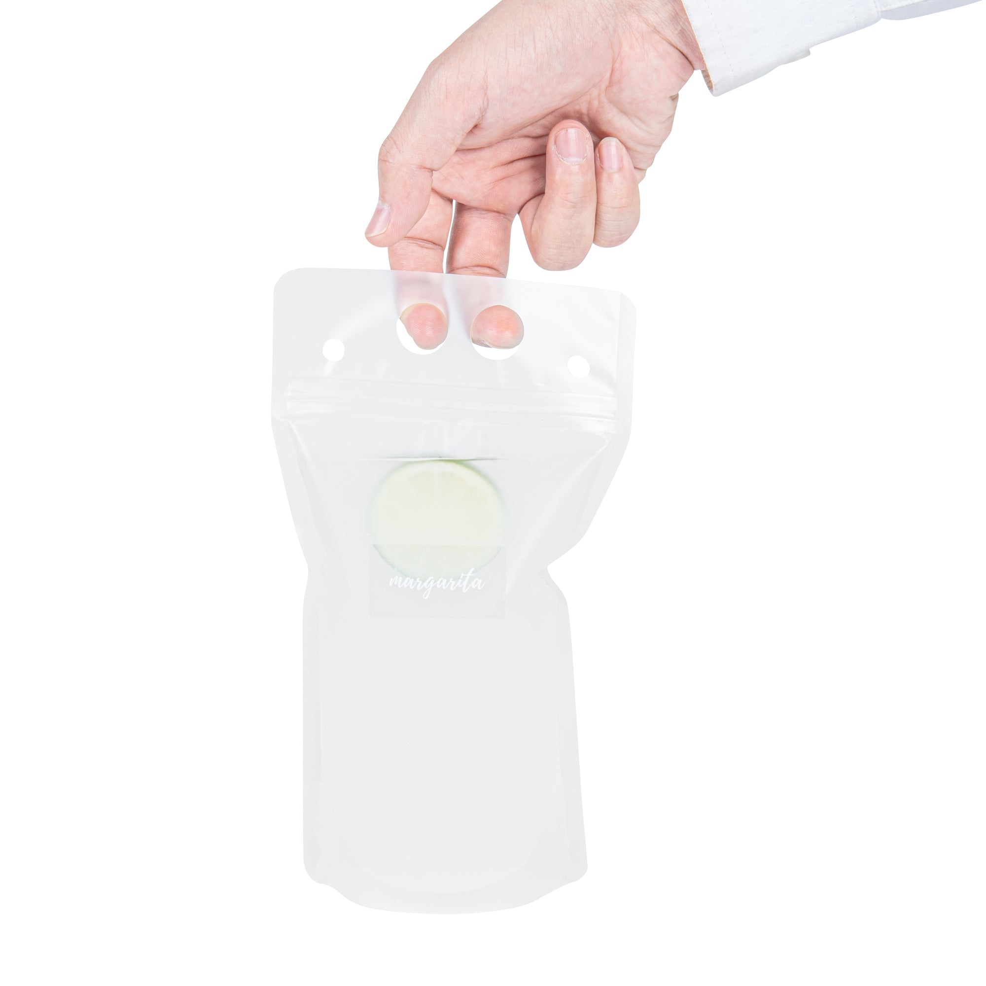 Label Tek Plastic Margarita Label - Clear with White Font, Water-Resistant - 2" x 1" - 100 count box