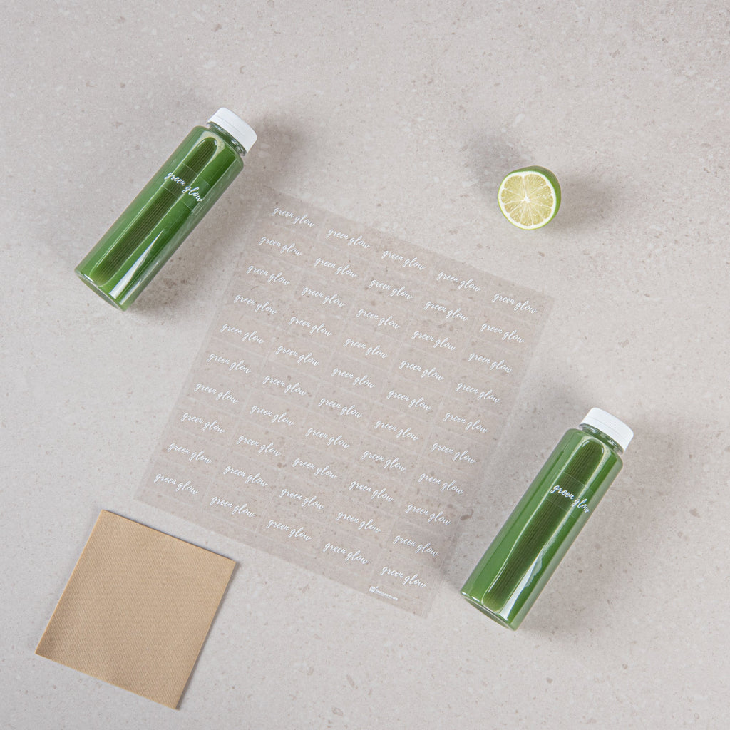 Label Tek Plastic Green Glow Label - Clear with White Font, Water-Resistant - 2" x 1" - 100 count box