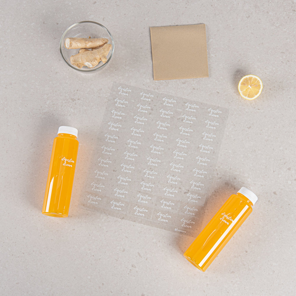 Label Tek Plastic Digestion Dream Label - Clear with White Font, Water-Resistant - 2" x 1" - 100 count box