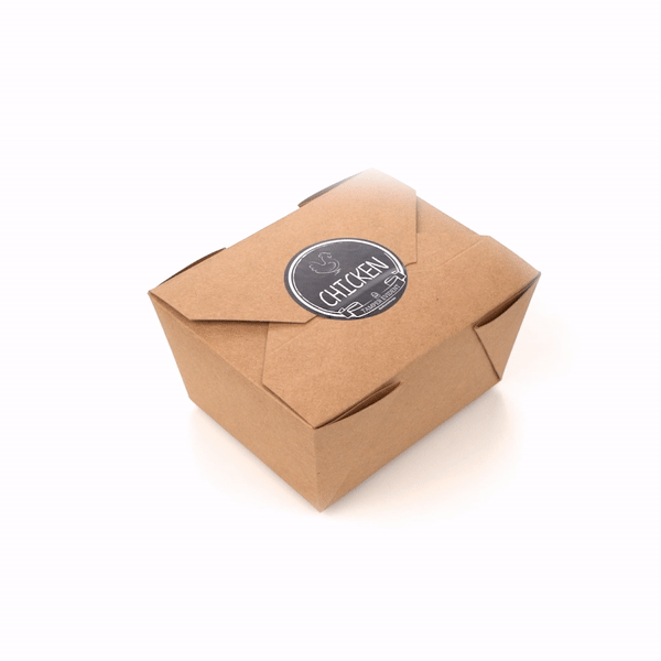 Label Tek Plastic Chicken Label - Black with White Font, Tamper-Evident - 2" x 2" - 500 count box
