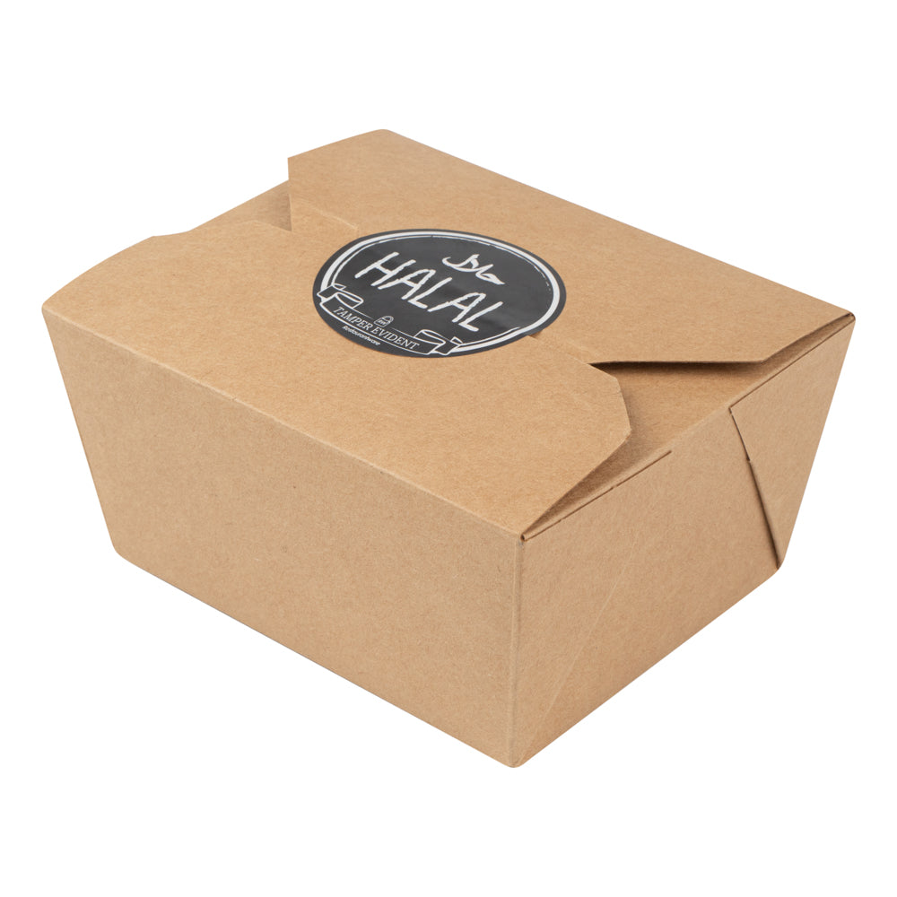Label Tek Plastic Halal Label - Black with White Font, Tamper-Evident - 2" x 2" - 500 count box
