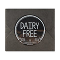 Label Tek Plastic Dairy Free Label - Black with White Font, Tamper-Evident - 2" x 2" - 500 count box