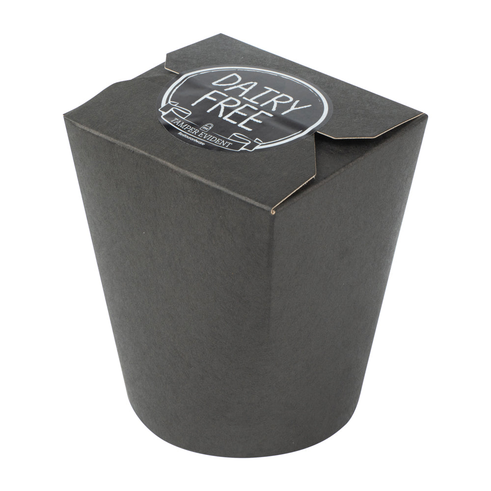 Label Tek Plastic Dairy Free Label - Black with White Font, Tamper-Evident - 2" x 2" - 500 count box
