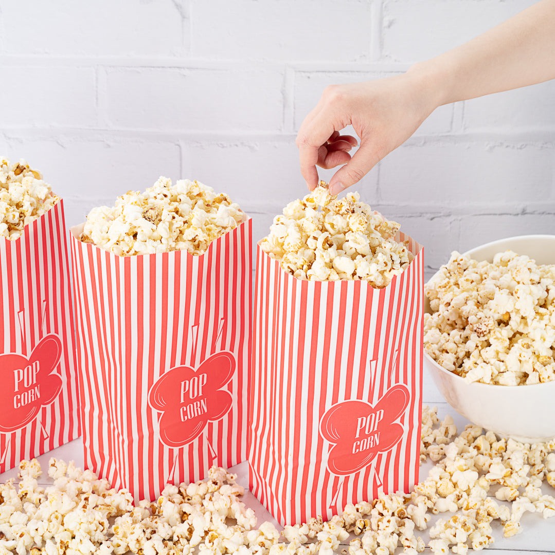 Bag Tek 2 oz Red Paper Popcorn Bag - 5 1/4" x 3" x 10" - 100 count box