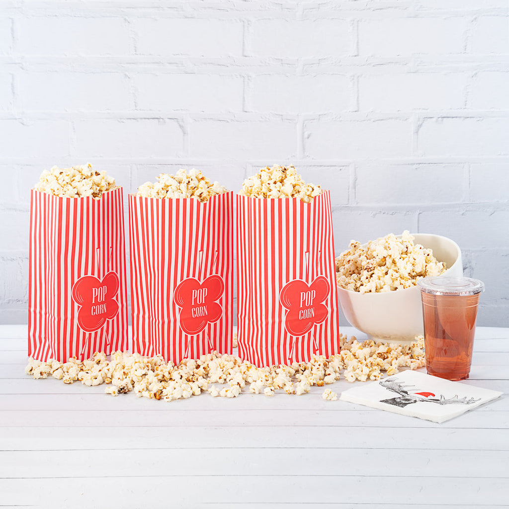 Bag Tek 2 oz Red Paper Popcorn Bag - 5 1/4" x 3" x 10" - 100 count box