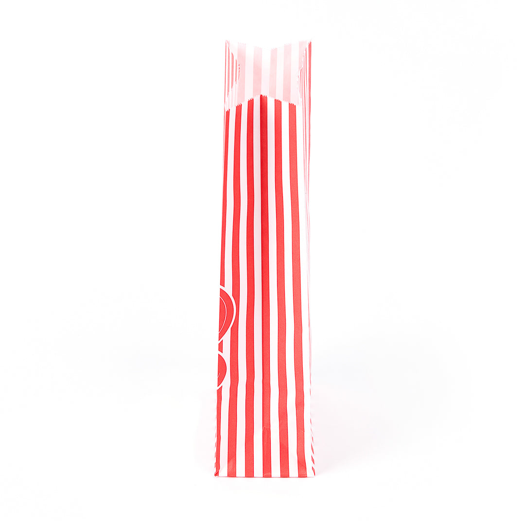 Bag Tek 1 oz Red Paper Popcorn Bag - 4 1/4" x 2 1/4" x 9 1/2" - 100 count box
