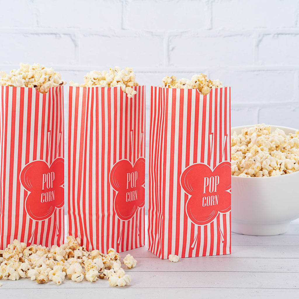 Bag Tek 1 oz Red Paper Popcorn Bag - 4 1/4" x 2 1/4" x 9 1/2" - 100 count box