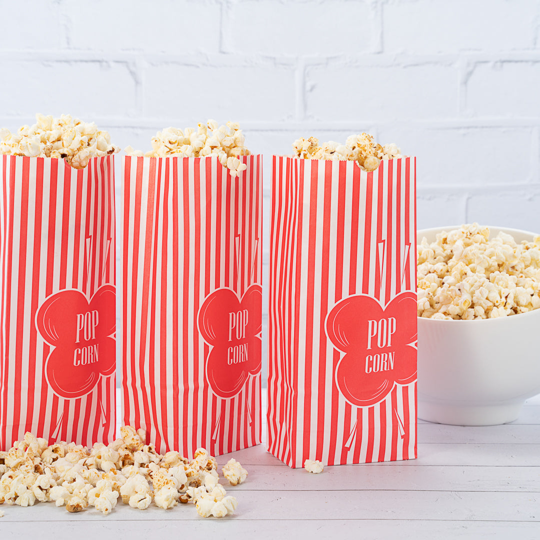 Bag Tek 1 oz Red Paper Popcorn Bag - 4 1/4" x 2 1/4" x 9 1/2" - 100 count box