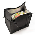 Delivery Tek Black Food Delivery Bag - Insulated - 15" x 13 1/4" x 9 1/2" - 10 count box