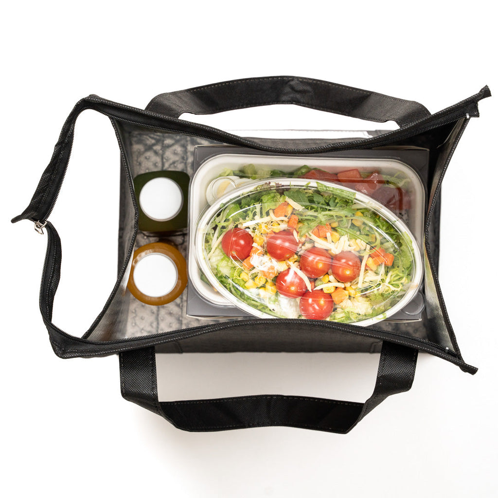 Delivery Tek Black Food Delivery Bag - Insulated - 15" x 13 1/4" x 9 1/2" - 10 count box