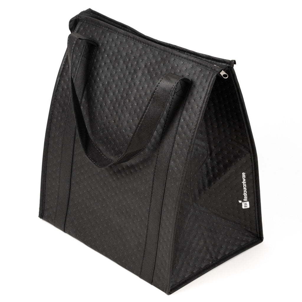 Delivery Tek Black Food Delivery Bag - Insulated - 15" x 13 1/4" x 9 1/2" - 10 count box