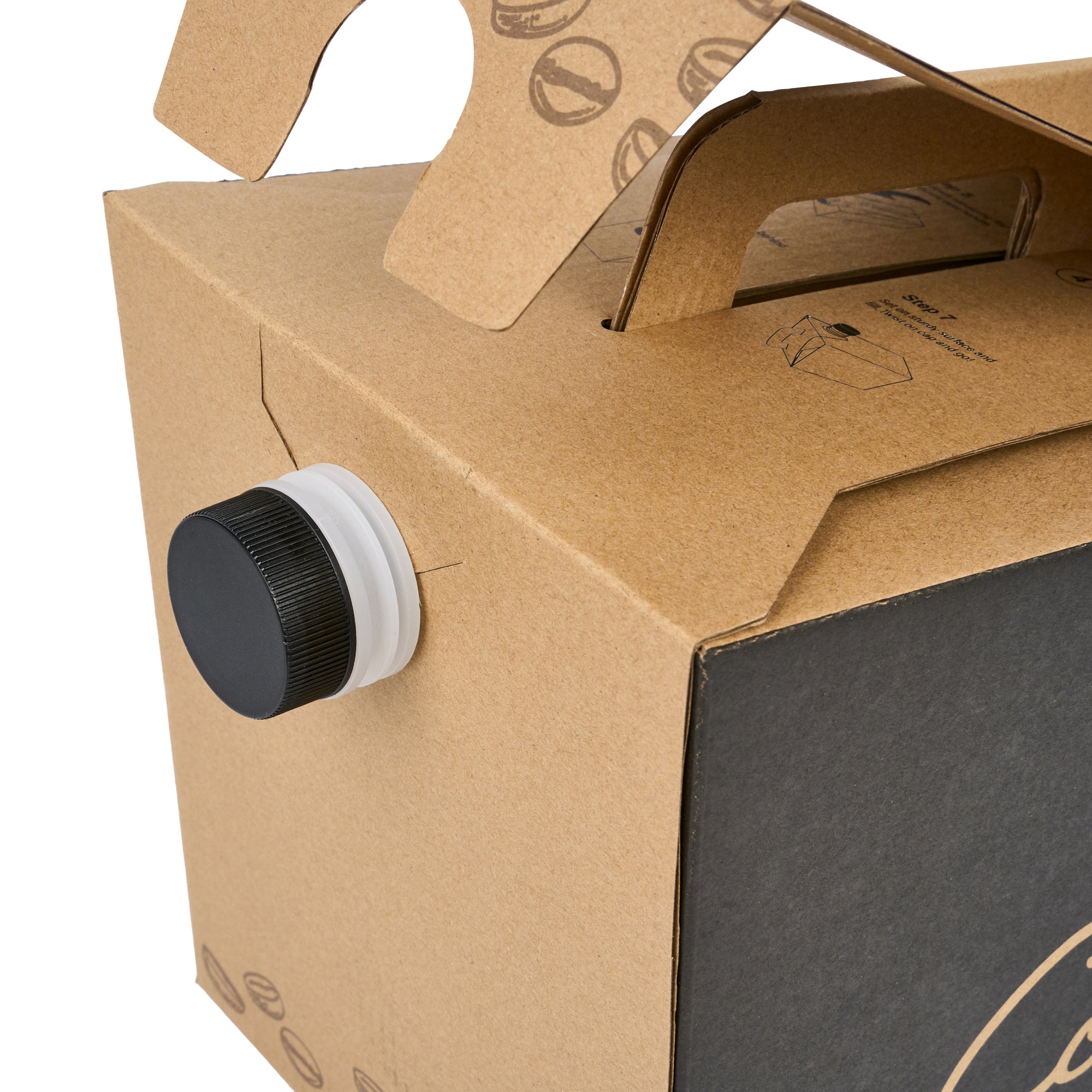 Cater Tek 160 oz Black Paper Coffee Take Out Box - 20 Cups - 10 3/4" x 7 1/2" x 7 3/4" - 10 count box