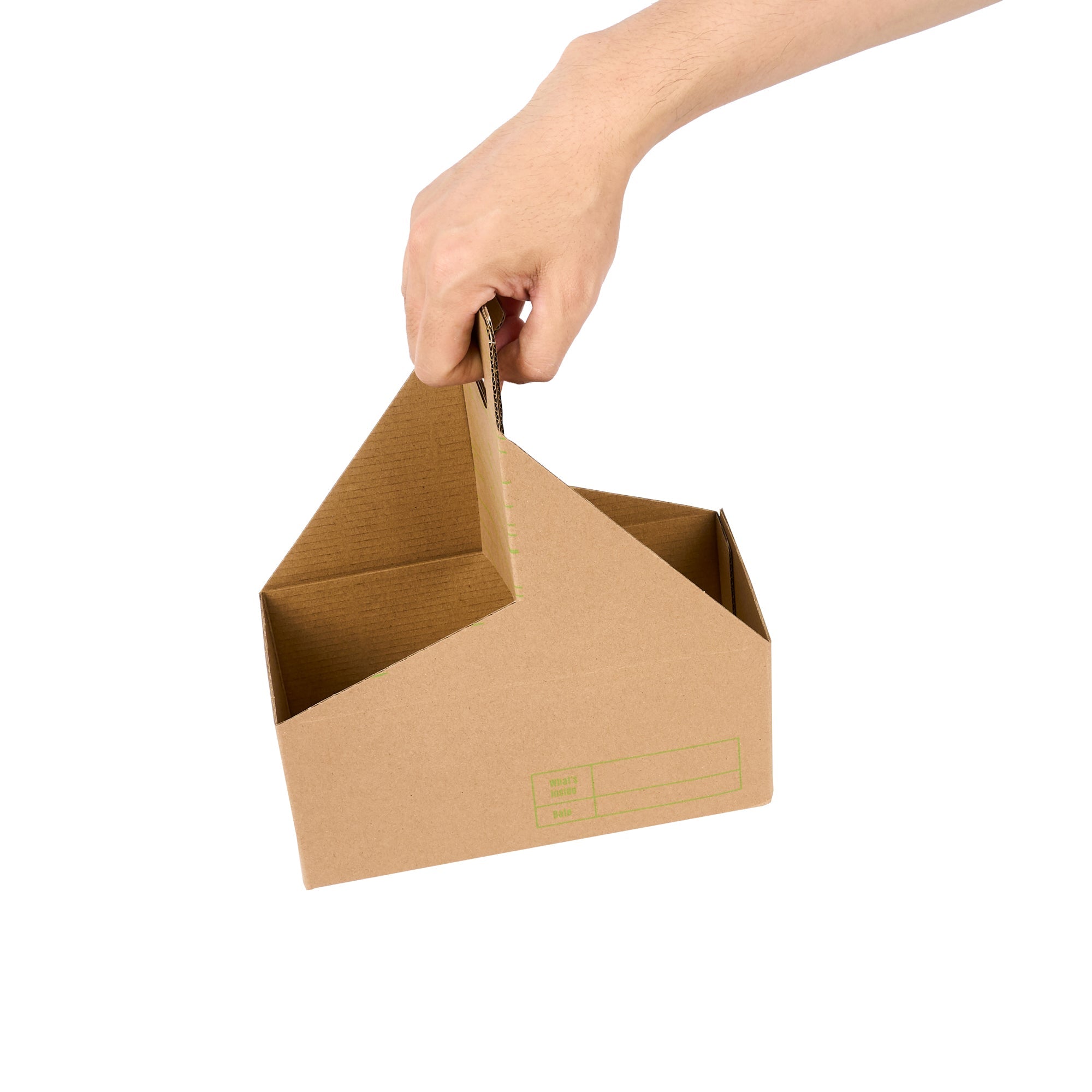 Cater Tek Kraft and Green Paper Drink Carrier - Holds 2 - 9" x 4 1/2" x 4" - 100 count box