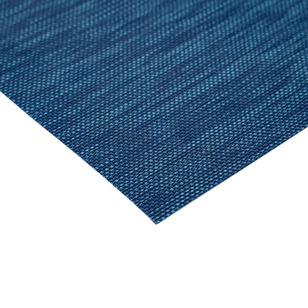 Sovereign Rectangle Blue Vinyl Woven Placemat - 16" x 12" - 6 count box