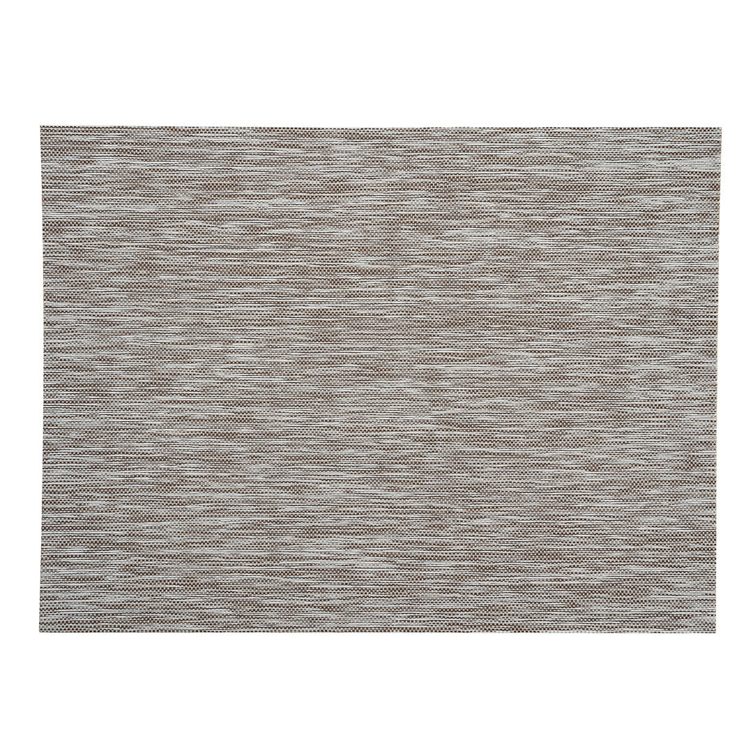 Sovereign Rectangle Light Brown Vinyl Woven Placemat - 16" x 12" - 6 count box