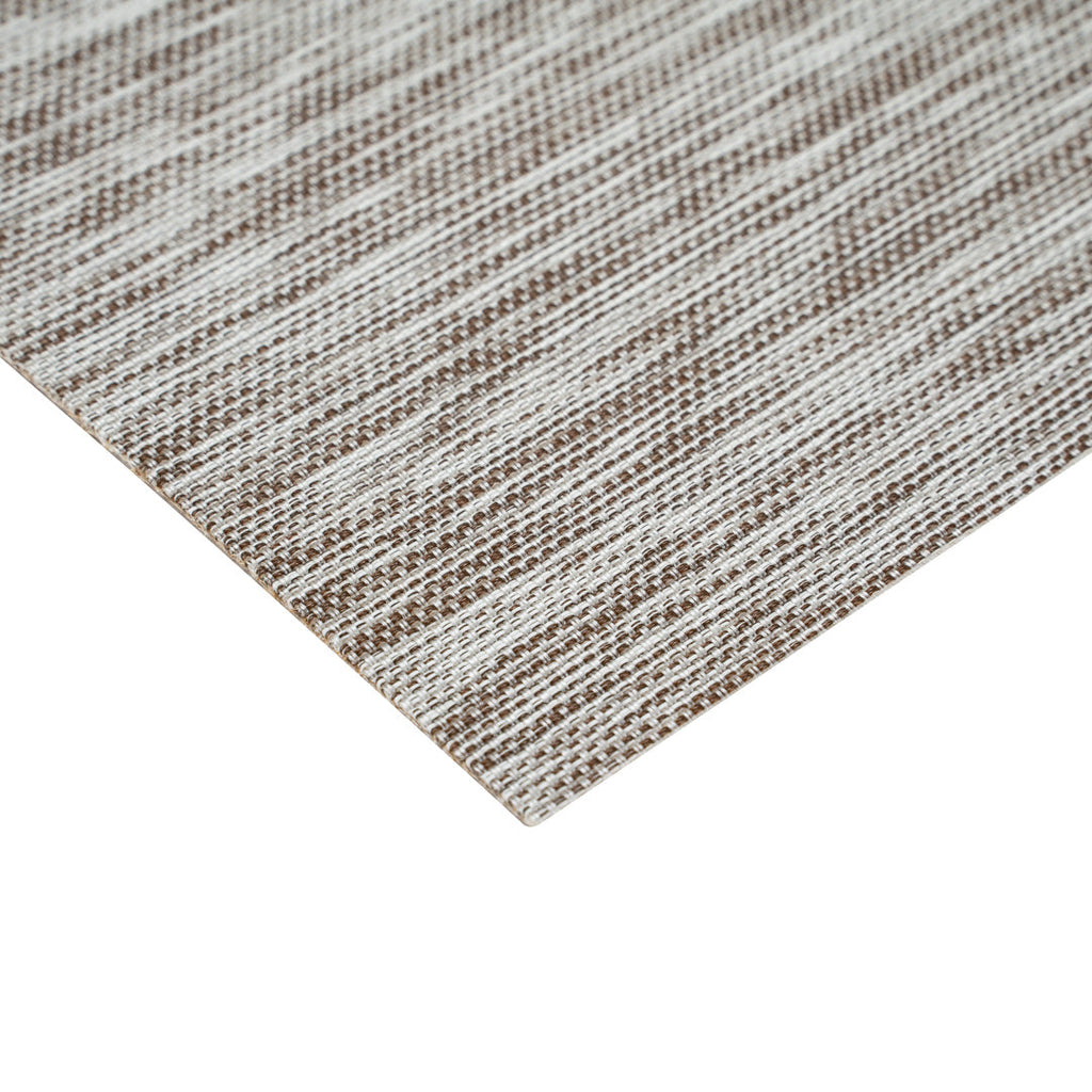 Sovereign Rectangle Light Brown Vinyl Woven Placemat - 16" x 12" - 6 count box