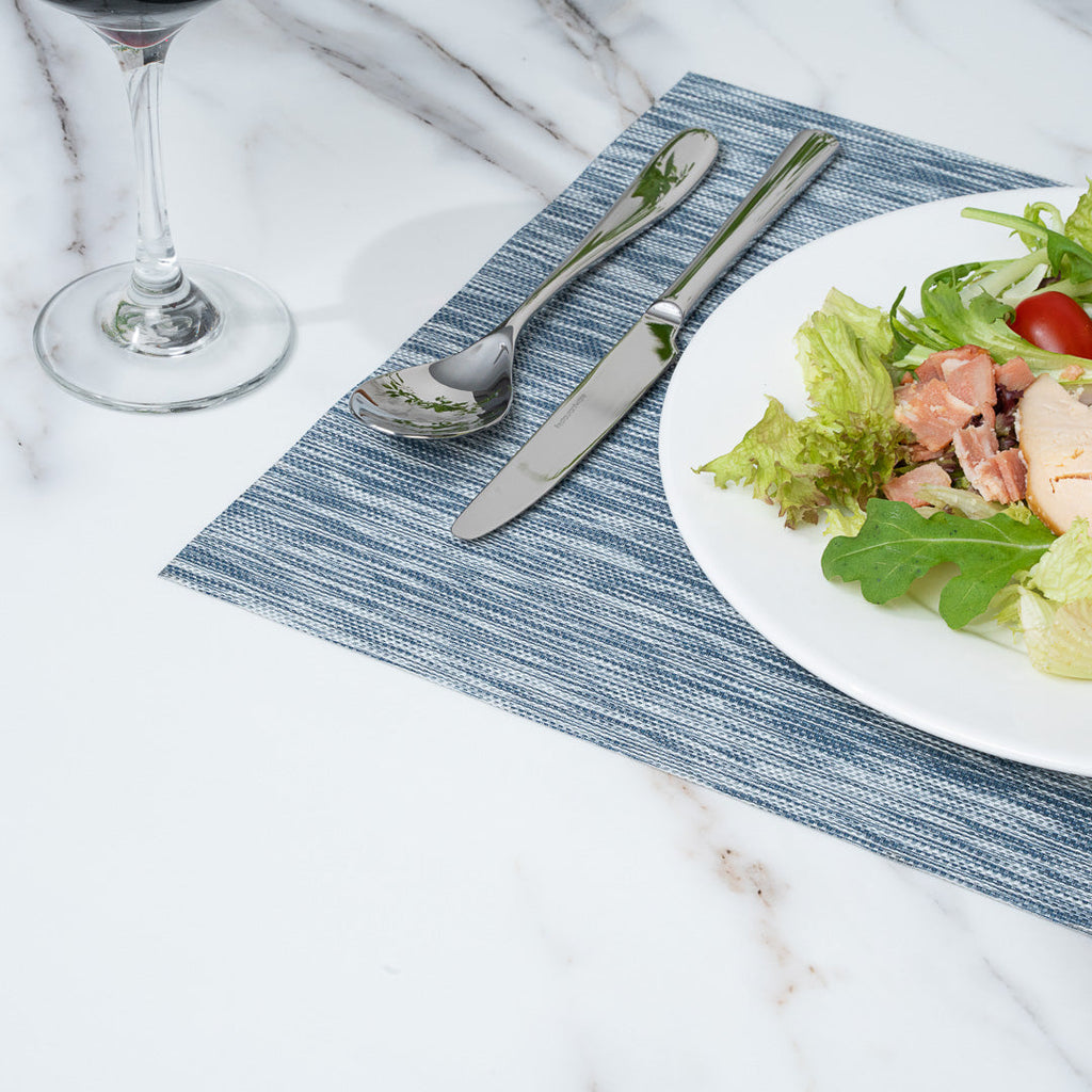 Sovereign Rectangle Gray Vinyl Woven Placemat - 16" x 12" - 6 count box