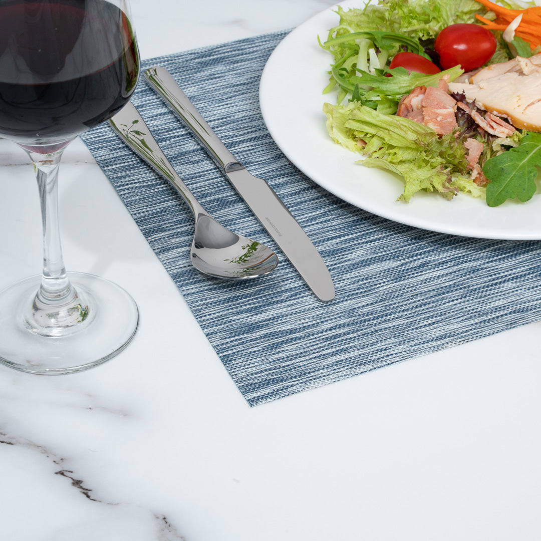 Sovereign Rectangle Gray Vinyl Woven Placemat - 16" x 12" - 6 count box