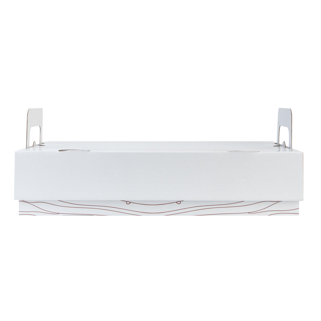 Cater Tek Rectangle White and Brown Paper Catering Tray - with Cover - 20" x 11 3/4" x 3 1/4" - 10 count box
