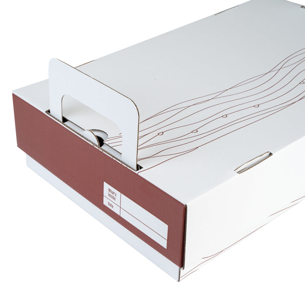 Cater Tek Rectangle White and Brown Paper Catering Tray - with Cover - 20" x 11 3/4" x 3 1/4" - 10 count box